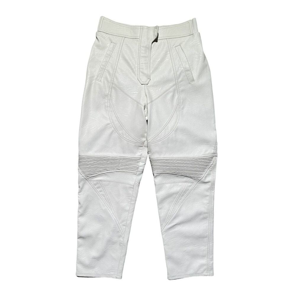 Vegan leather moto paneled pant